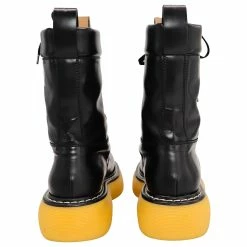 Bottega Veneta Bounce Lace-Up Boots In Black Leather -winter shoes Sales 2023 870193 4