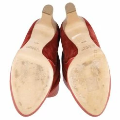 Chloé Chloe Buckled High Heel Boots In Red Leather -winter shoes Sales 2023 871178 4