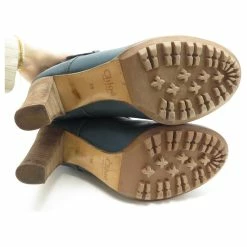 Chloé CHLOE SHOES ZYMBA BOOTS 38 BLUE GRAINED LEATHER HEELS BOOTS SHOES -winter shoes Sales 2023 875149 5