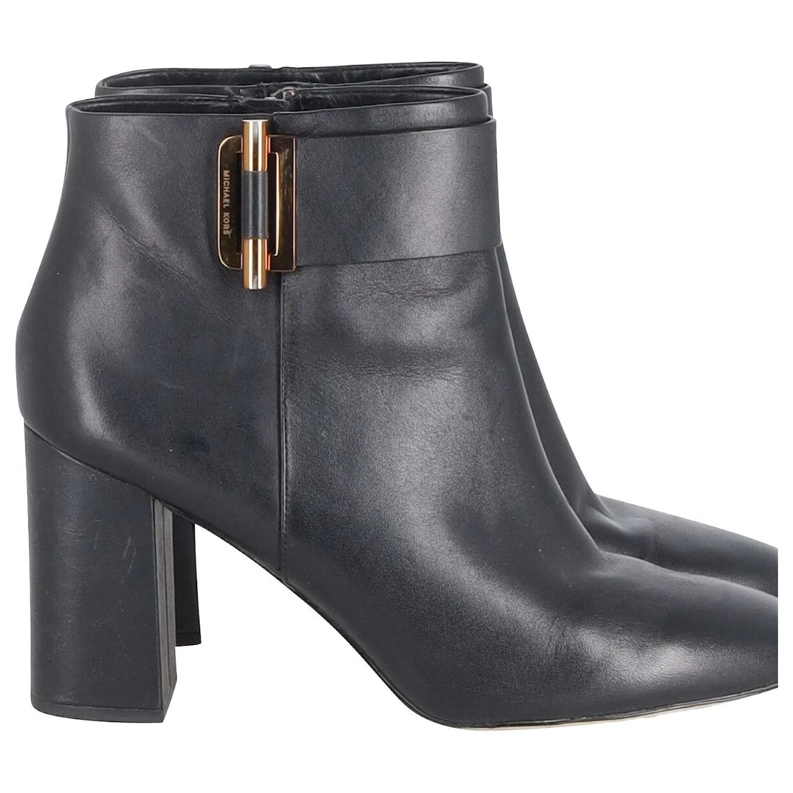 Michael Kors Gloria Ankle Boots In Black Leather 2 Michael Kors Gloria Ankle Boots In Black Leather - Image 2