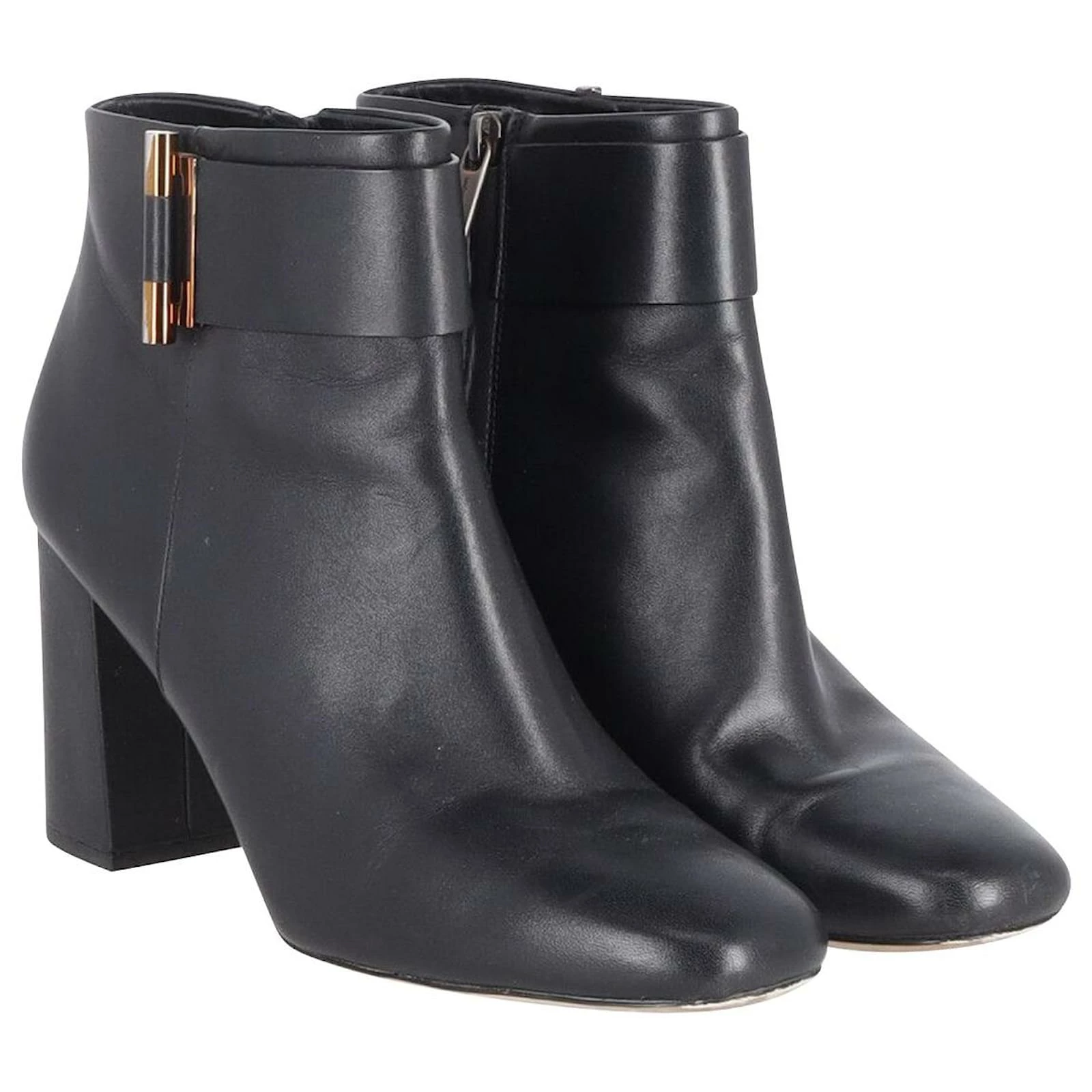 Michael Kors Gloria Ankle Boots In Black Leather 4 Michael Kors Gloria Ankle Boots In Black Leather - Image 4