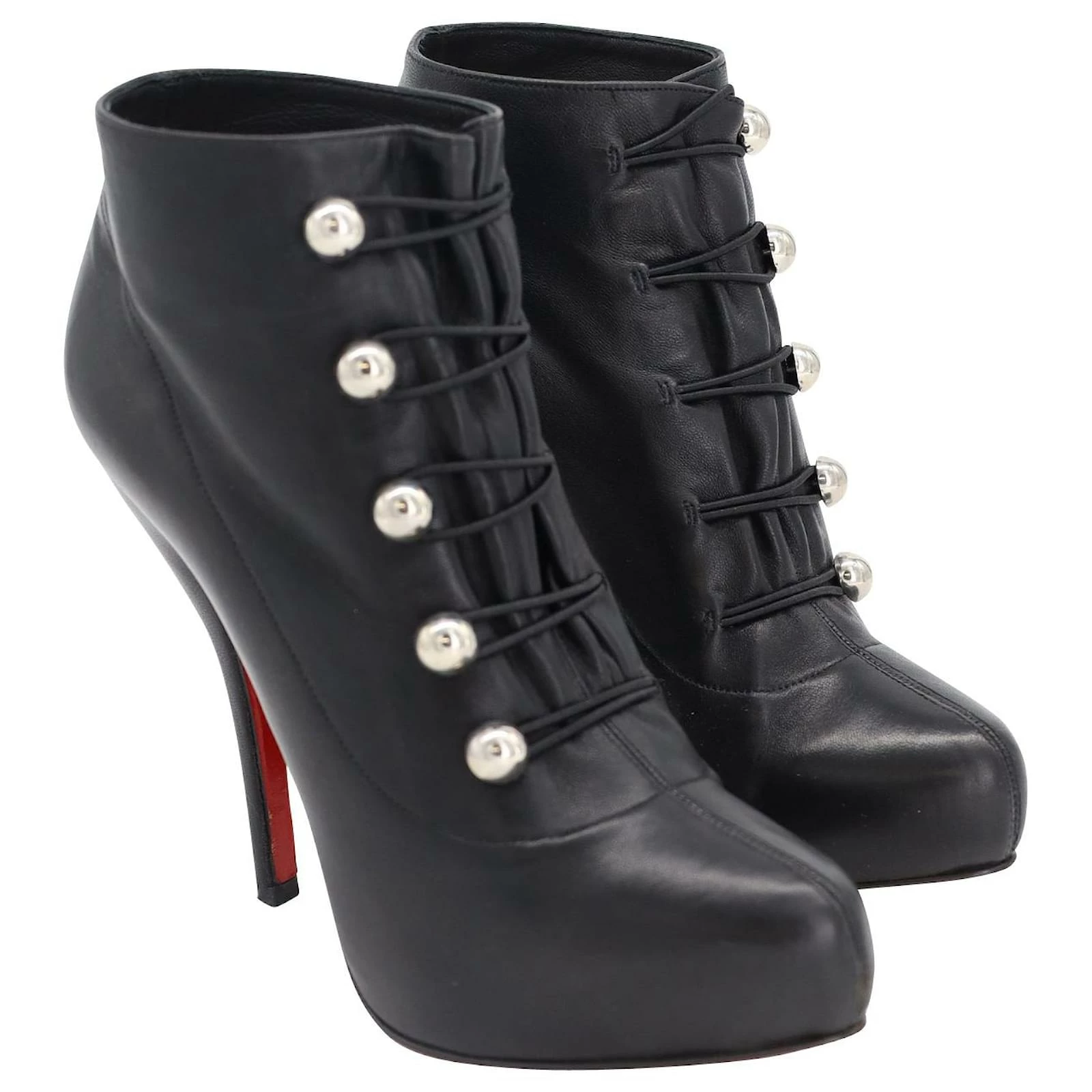 Christian Louboutin Fifre 120 Ankle Boots In Black Nappa Leather 5 Christian Louboutin Fifre 120 Ankle Boots In Black Nappa Leather - Image 5