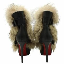 Christian Louboutin Fur Toundra Coyote Ankle Boots In Black Leather -winter shoes Sales 2023 880160 4