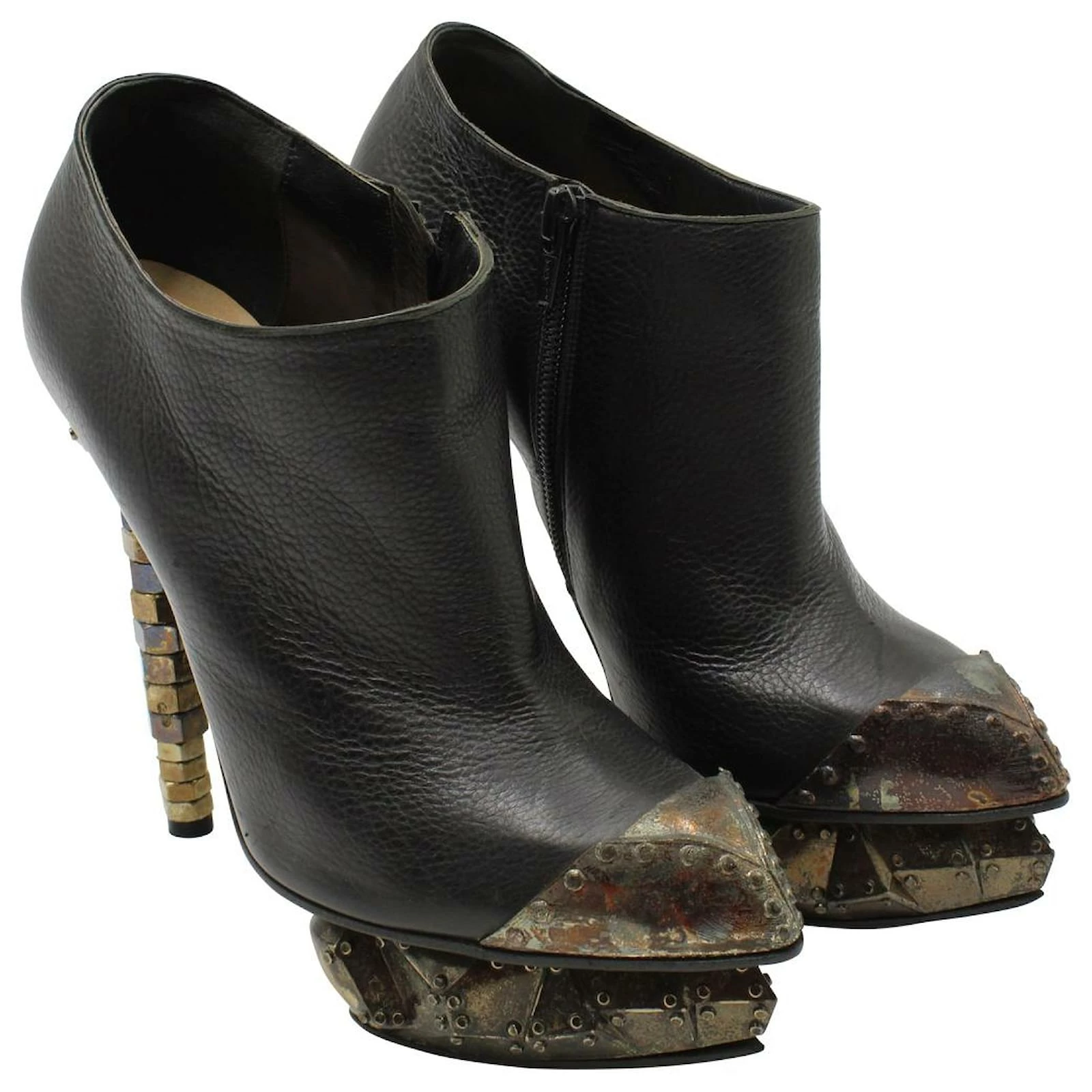 Nicholas Kirkwood X Rodarte Ankle Boots In Black Leather 3 Nicholas Kirkwood X Rodarte Ankle Boots In Black Leather - Image 3