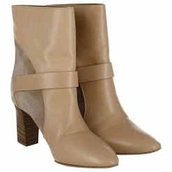 Chloé Ankle Boots In Beige Leather And Suede -winter shoes Sales 2023 880197 3