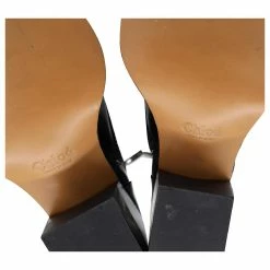 Chloé Chloe Lace-Up Pointed Mid-Calf Boots In Black Leather -winter shoes Sales 2023 880226 6