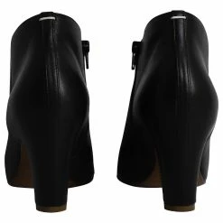 Maison Martin Margiela Maison Margiela Peep Toe Ankle Boots In Black Leather -winter shoes Sales 2023 882432 4