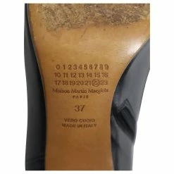 Maison Martin Margiela Maison Margiela Peep Toe Ankle Boots In Black Leather -winter shoes Sales 2023 882432 7