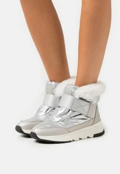 Geox Falena- Platform Ankle Boots - Silver/Light Grey