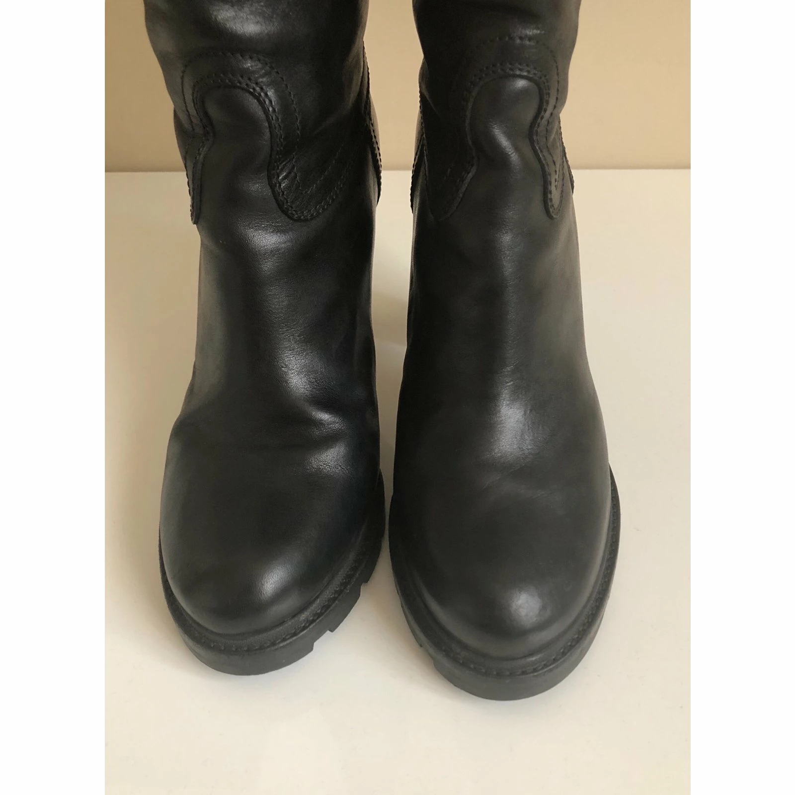 Jil Sander Leather Biker Boots Black 3 Jil Sander Leather Biker Boots Black - Image 3