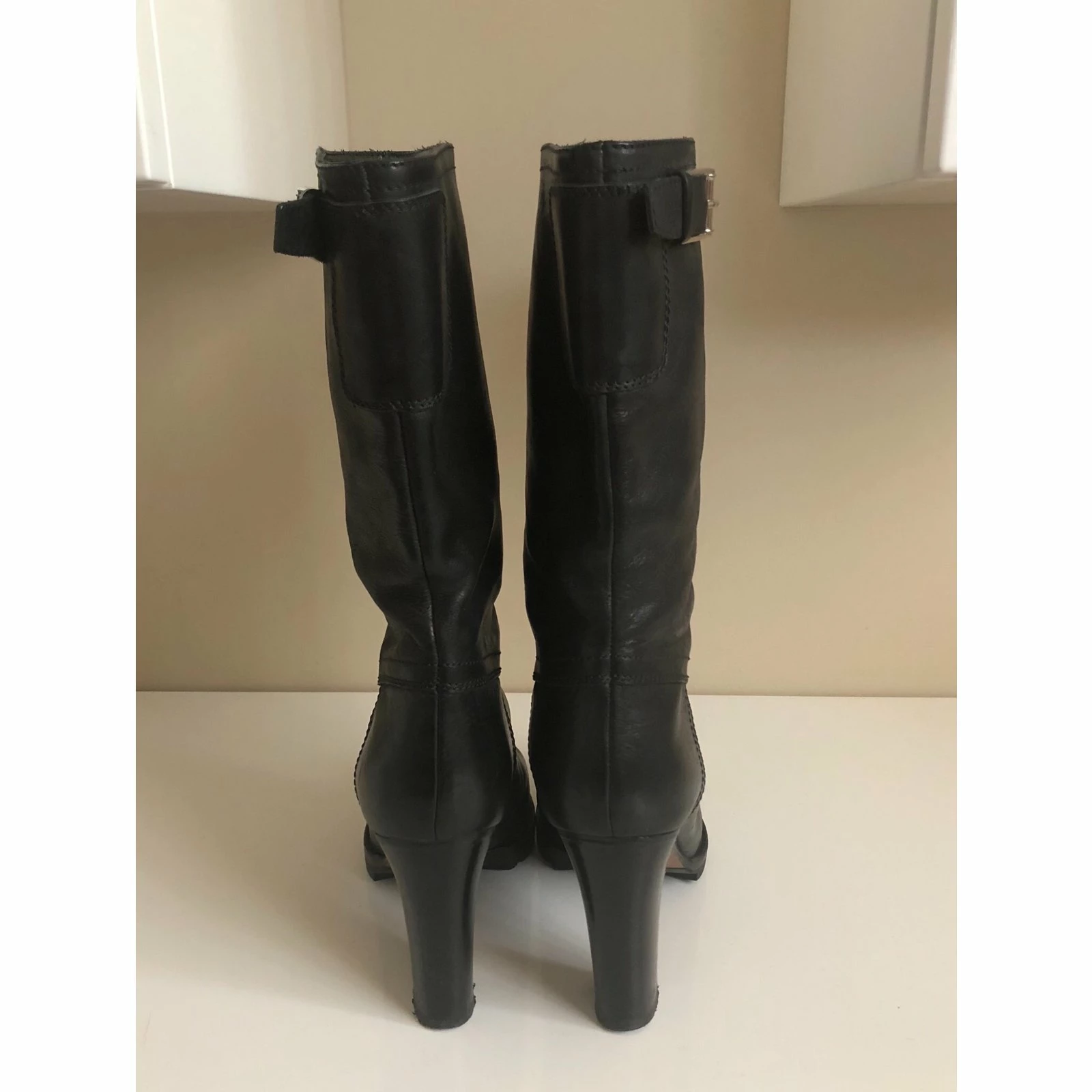 Jil Sander Leather Biker Boots Black 4 Jil Sander Leather Biker Boots Black - Image 4