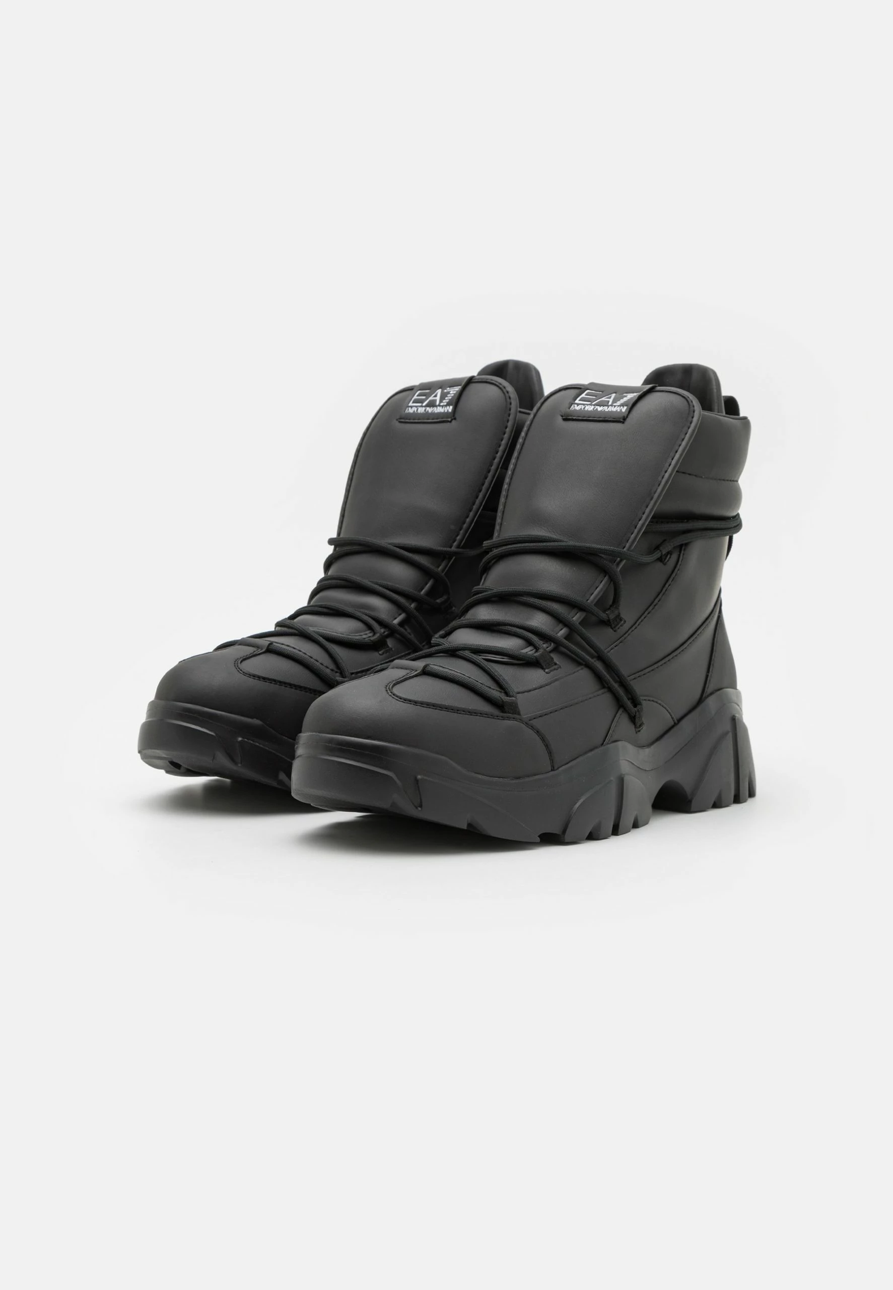 EA7 Emporio Armani Boot Flakes Unisex - Lace-Up Ankle Boots - Full Black 2 EA7 Emporio Armani Boot Flakes Unisex - Lace-Up Ankle Boots - Full Black - Image 2