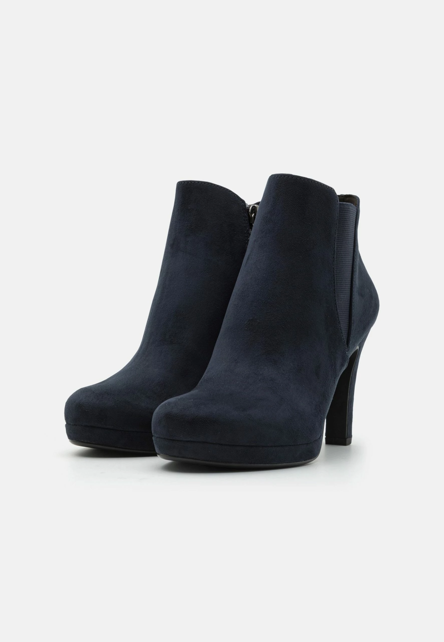Tamaris High Heeled Ankle Boots - Navy 3 Tamaris High Heeled Ankle Boots - Navy - Image 3