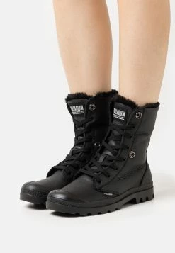 Palladium Baggy- Lace-Up Ankle Boots - Black