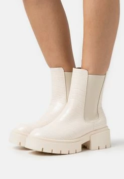 Platform Ankle Boots - Beige