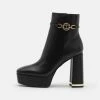 TWINSET Tronchetto Con Plateau E Catena Oval - Platform Ankle Boots - Nero