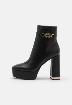 TWINSET Tronchetto Con Plateau E Catena Oval - Platform Ankle Boots - Nero