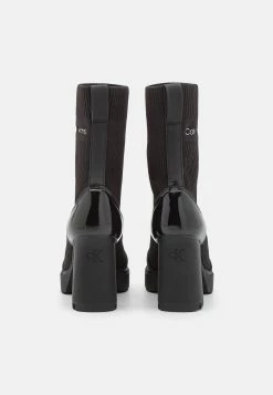 Calvin Klein Jeans Platform Knit Sock- Platform Ankle Boots - Triple Black -winter shoes Sales 2023 9c8fd3576e9b4c63b9761989fe616436