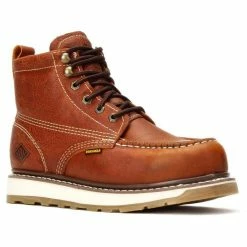 Men's Frontier II Moc Toe 6-Inch Dual Density Work Boots With Steel Toe Light Brown