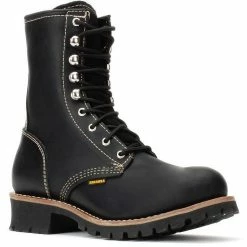 Men's Sierra Logger 9-Inch Work Boots With Steel Toe Black