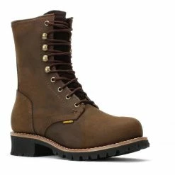 Men's Sierra Logger 9-Inch Work Boots With Steel Toe Brown