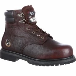 Men's Georgia Boots Oiler Steel Toe Waterproof Work Boots Brown