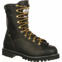 Men's Georgia Boots Lace-to-Toe GORE-TEX® Waterproof Insulated Work Boots Black