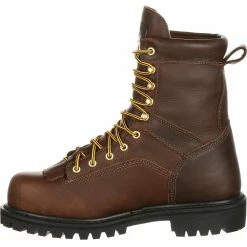 Men's Georgia Boots Lace-to-Toe Steel Toe Waterproof Work Boots Brown -winter shoes Sales 2023 G8341 5 EXTRALARGE