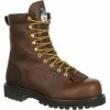 Men's Georgia Boots Lace-to-Toe Steel Toe Waterproof Work Boots Brown