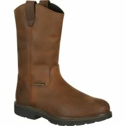 Men's Georgia Boots Suspension System Waterproof Wellington Work Boots Brown