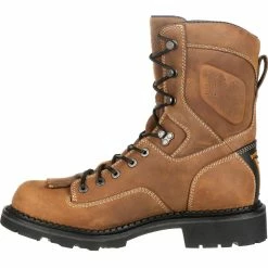 Men's Georgia Boots Comfort Core Waterproof Low Heel Logger Work Boots Brown -winter shoes Sales 2023 GB00122 5 EXTRALARGE