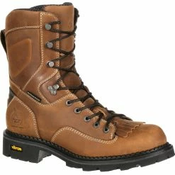 Men's Georgia Boots Comfort Core Composite Toe Waterproof Logger Work Boots Brown