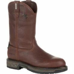 Men's Georgia Boots Carbo-Tec Lt Waterproof Pull-On Work Boots Brown