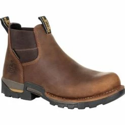 Men's Georgia Boots Eagle One Steel Toe Waterproof Chelsea Work Boots Brown
