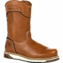 Men's Georgia Boots Amp Lt Wedge Pull On Work Boots Brown