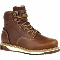 Men's Georgia Boots Amp Lt Wedge Steel Toe Waterproof Work Boots Brown
