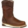 Men's Georgia Boots Amp Lt Wedge Waterproof Pull On Work Boots Brown