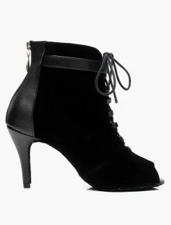 Black Ankle Boots High Heel Booties Peep Toe Lace Up Detail Sandal Booties -winter shoes Sales 2023 Lace Up Black Stiletto Heel Ballroom Shoes 501203 2530395