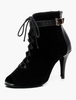 Black Ankle Boots High Heel Booties Peep Toe Lace Up Detail Sandal Booties -winter shoes Sales 2023 Lace Up Black Stiletto Heel Ballroom Shoes 501203 2530401
