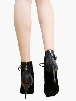 Black Ankle Boots High Heel Booties Peep Toe Lace Up Detail Sandal Booties -winter shoes Sales 2023 Lace Up Black Stiletto Heel Ballroom Shoes 501203 2530409