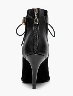 Black Ankle Boots High Heel Booties Peep Toe Lace Up Detail Sandal Booties -winter shoes Sales 2023 Lace Up Black Stiletto Heel Ballroom Shoes 501203 2530413