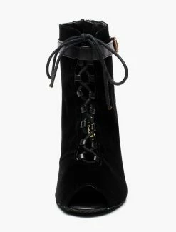 Black Ankle Boots High Heel Booties Peep Toe Lace Up Detail Sandal Booties -winter shoes Sales 2023 Lace Up Black Stiletto Heel Ballroom Shoes 501203 2530415