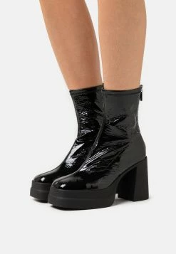 FREE PEOPLE Double Stack Platform - High Heeled Ankle Boots - Black