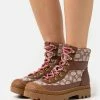 Coach Talia Jacquard Bootie - Lace-Up Ankle Boots - Tan