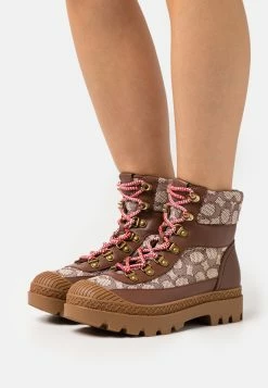 Coach Talia Jacquard Bootie - Lace-Up Ankle Boots - Tan