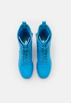 KOI FOOTWEAR Gin Platform Military Boots - Lace-Up Ankle Boots - Steel Blue -winter shoes Sales 2023 a55c8c5f2dea412d866d001869e03291
