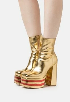 Jeffrey Campbell Just Danke - Platform Ankle Boots - Gold