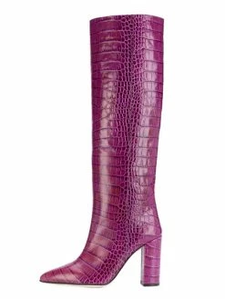 Women's Croc Print Chunky Heel Knee High Boots 18 Women's Croc Print Chunky Heel Knee High Boots -winter shoes Sales 2023 ada39f0f 4955 4268 a445 caa905a896df