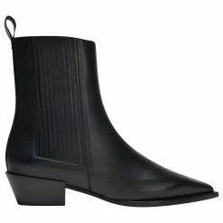Aeyde Belinda Ankle Boots In Black Smooth Leather