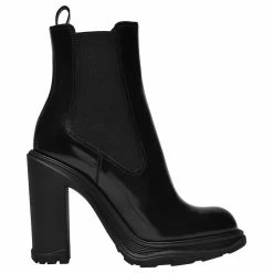 Alexander Mcqueen Black Leather Boots
